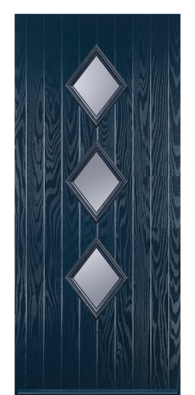 3 Diamond Composite Door Blue
