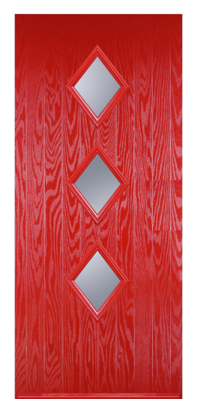 3 Diamond Composite Door Poppy Red