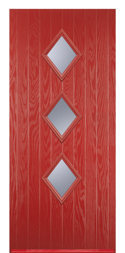 3 Diamond Composite Door Red