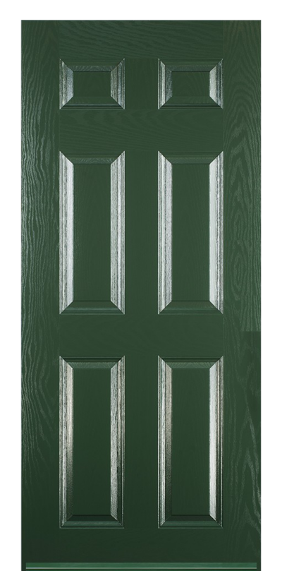 6 Panel Composite Door Green