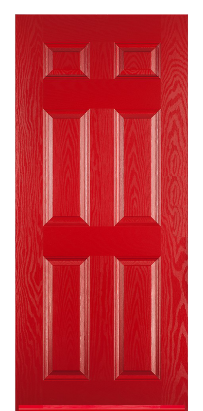 6 Panel Composite Door Red