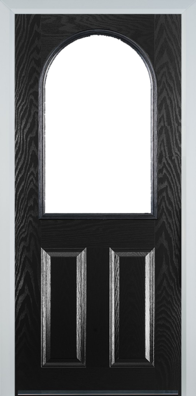 2 Panel 1 Arch Composite Door Black