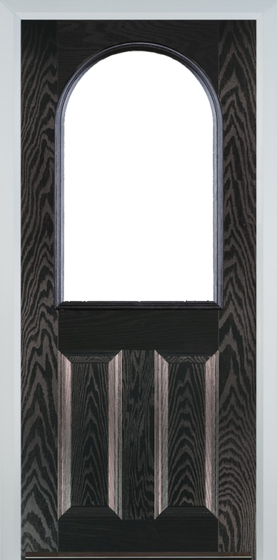 2 Panel 1 Arch Composite Door Black Brown