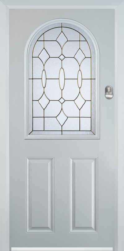 2 Panel 1 Arch Composite Door Brass Art Clarity