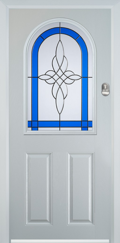 2 Panel 1 Arch Composite Door Crystal Harmony Blue