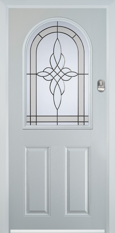 2 Panel 1 Arch Composite Door Crystal harmony Frost