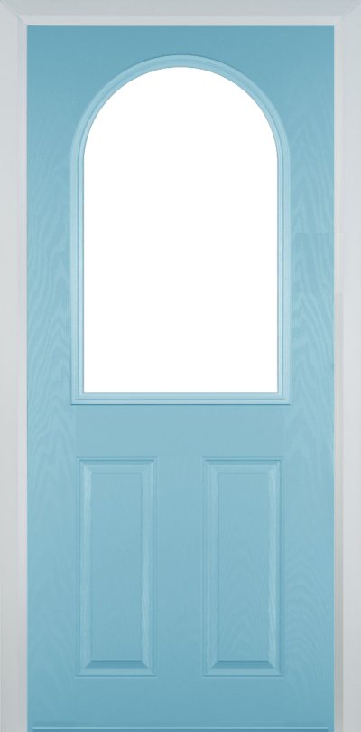 2 Panel 1 Arch Composite Door Duck Egg Blue