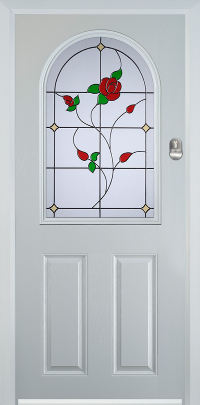 2 Panel 1 Arch Composite Door English Rose