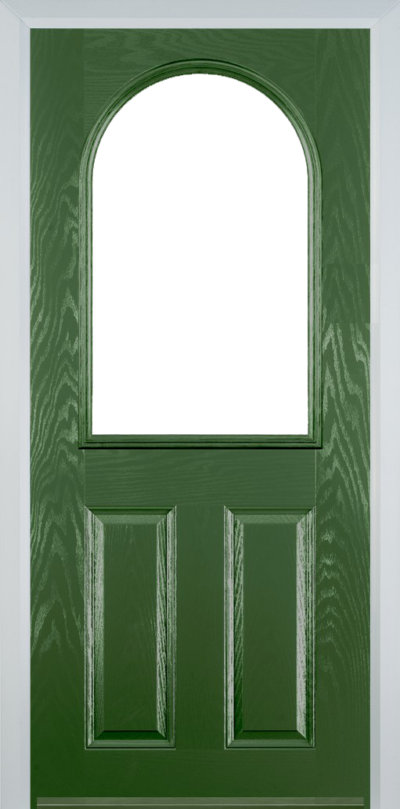 2 Panel 1 Arch Composite Door Fern Green