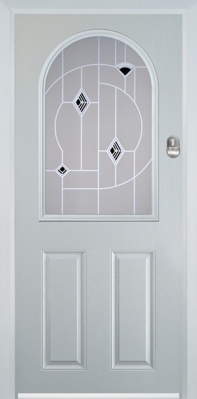 2 Panel 1 Arch Composite Door Murano Black