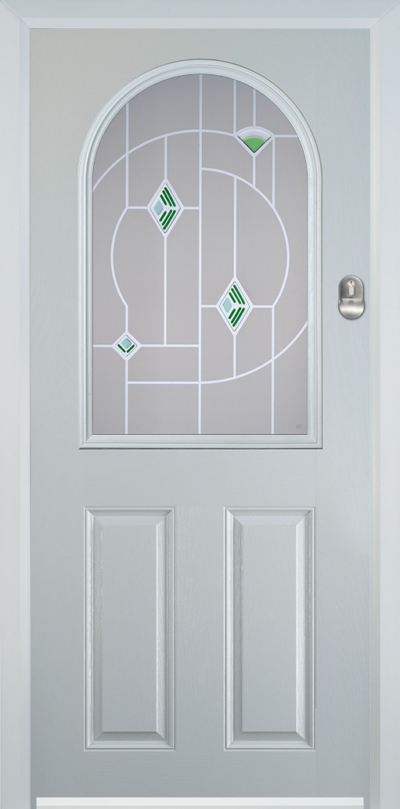2 Panel 1 Arch Composite Door Murano Green