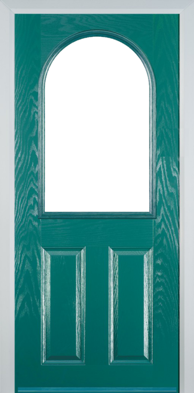 2 Panel 1 Arch Composite Door Turquoise Blue