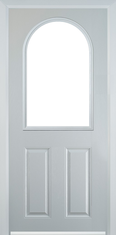 2 Panel 1 Arch Composite Door White