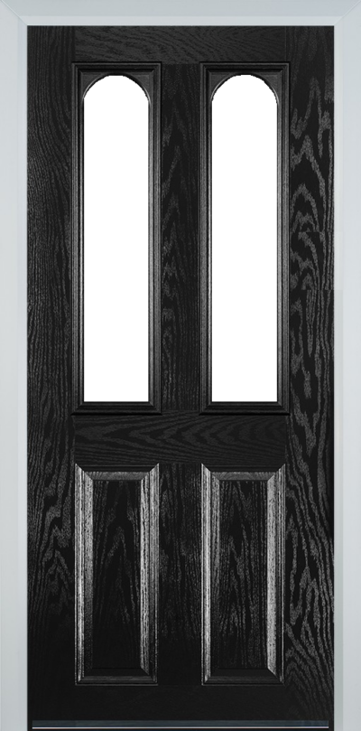 2 Panel 2 Arch Composite Door Black
