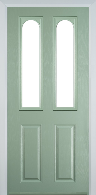 2 Panel 2 Arch Composite Door Chartwell Green