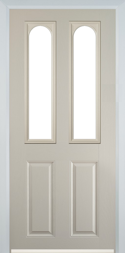 2 Panel 2 Arch Composite Door Cream