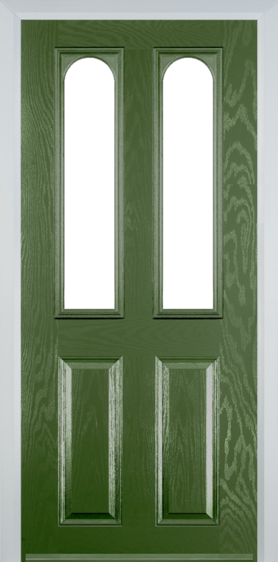 2 Panel 2 Arch Composite Door Fern Green