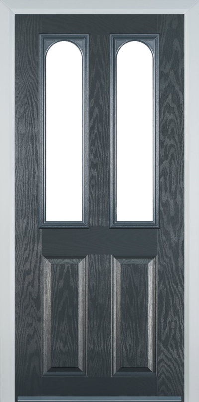 2 Panel 2 Arch Composite Door Grey