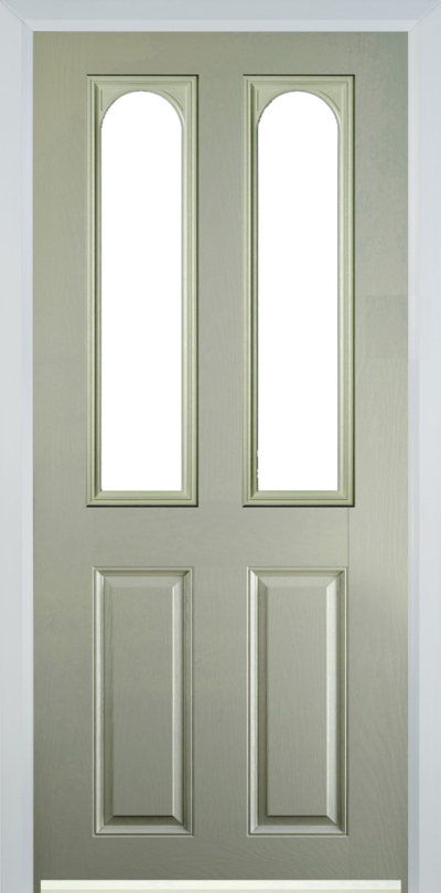 2 Panel 2 Arch Composite Door Pebble