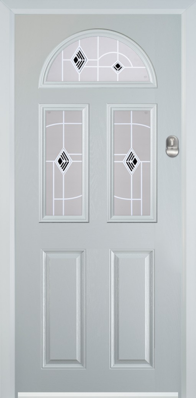 2 Panel 2 Square 1 Arch Composite Door Murano Black