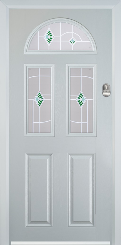 2 Panel 2 Square 1 Arch Composite Door Murano Green