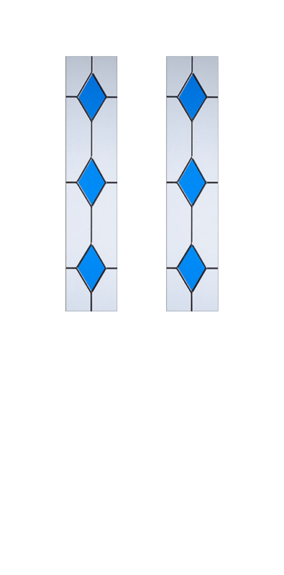 2 Panel 2 Square Composite Door 3 Drop Diamond Blue