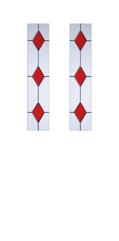 2 Panel 2 Square Composite Door 3 Drop Diamond Red