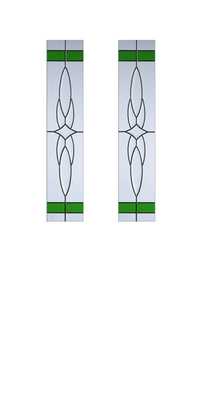 2 Panel 2 Square Composite Door Crystal Harmony Green