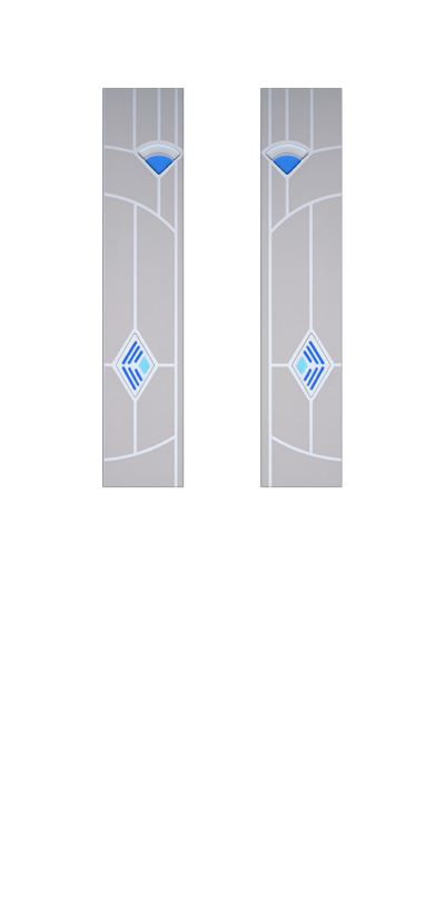 2 Panel 2 Square Composite Door Murano Blue