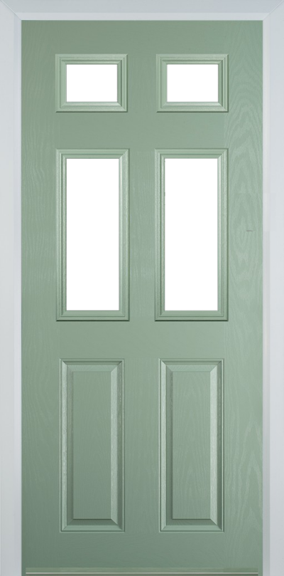 2 Panel 4 Square Composite Door Chartwell Green
