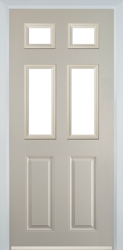 2 Panel 4 Square Composite Door Cream