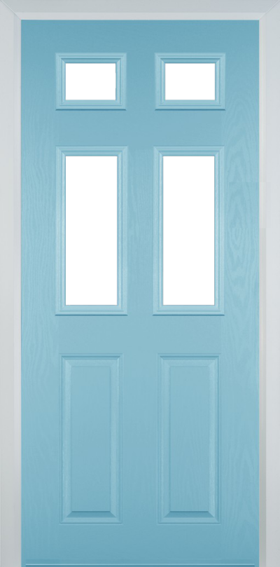 2 Panel 4 Square Composite Door Duck Egg Blue
