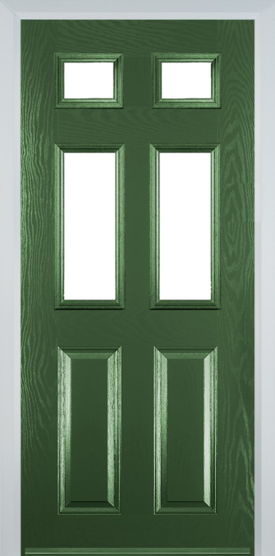 2 Panel 4 Square Composite Door Fern Green