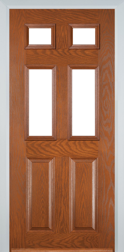 2 Panel 4 Square Composite Door Oak