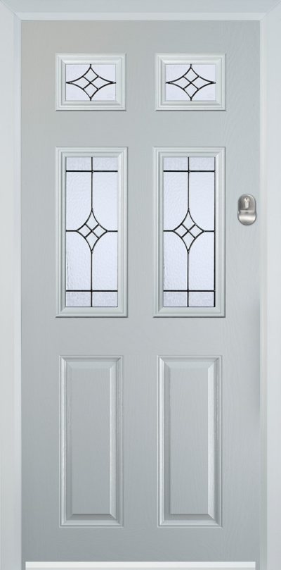 2 Panel 4 Square Composite Door Zinc Art Elegance