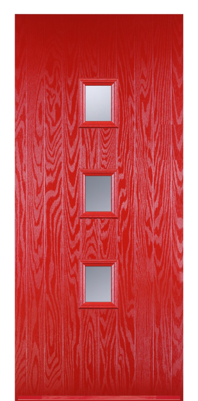 3 Square Mid Composite Door Poppy Red