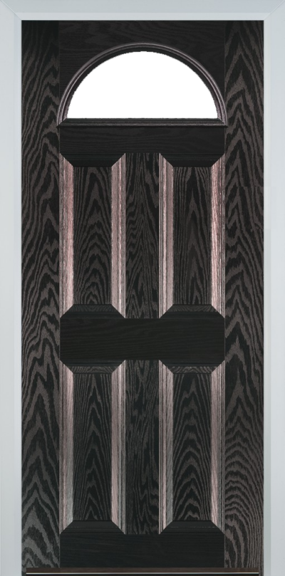 4 Panel 1 Arch Composite Door Black Brown