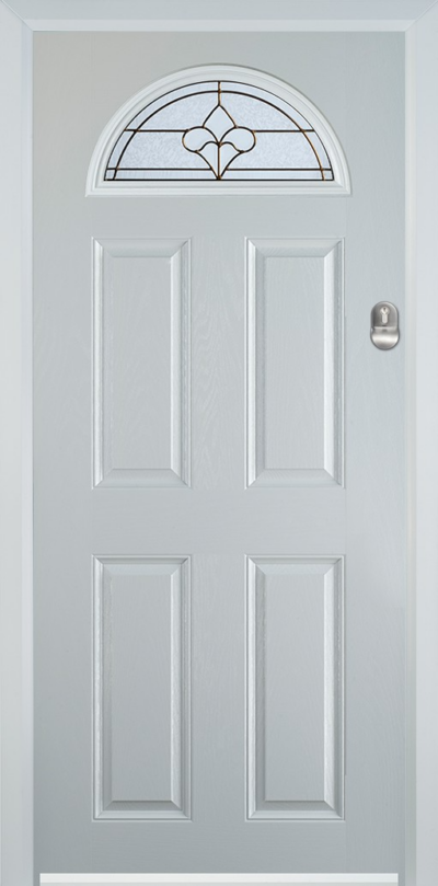 4 Panel 1 Arch Composite Door Brass Art Clarity
