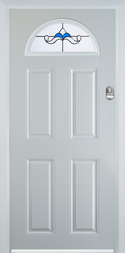 4 Panel 1 Arch Composite Door Crystal Bohemia Blue