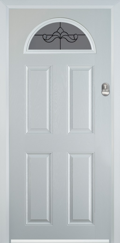4 Panel 1 Arch Composite Door Crystal Bohemia Frost