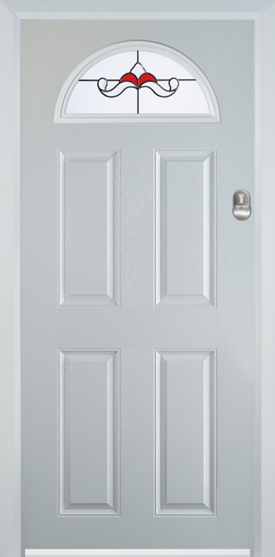 4 Panel 1 Arch Composite Door Crystal Bohemia Red