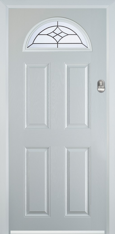 4 Panel 1 Arch Composite Door Crystal Harmony Frost