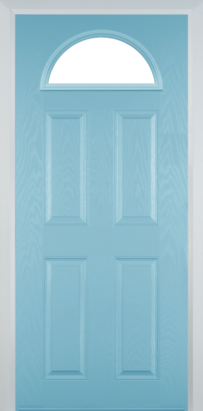 4 Panel 1 Arch Composite Door Duck Egg Blue