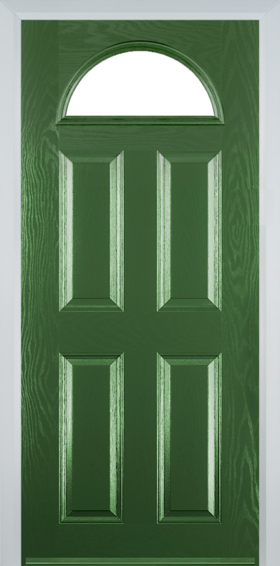 4 Panel 1 Arch Composite Door Fern Green