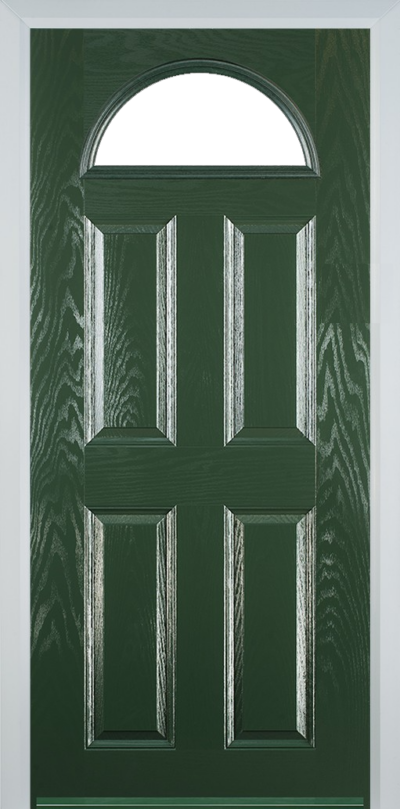 4 Panel 1 Arch Composite Door Green