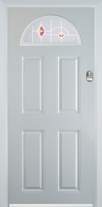 4 Panel 1 Arch Composite Door Murano Red