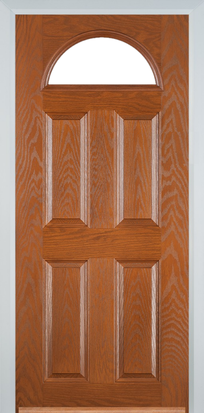 4 Panel 1 Arch Composite Door Oak