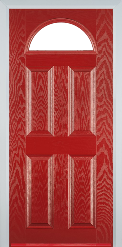 4 Panel 1 Arch Composite Door Red