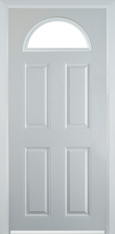 4 Panel 1 Arch Composite Door White