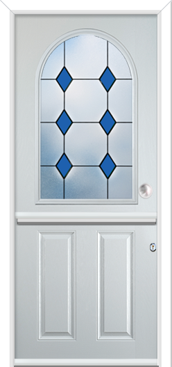 Caunton Stable Composite Door Coloured Diamonds Blue